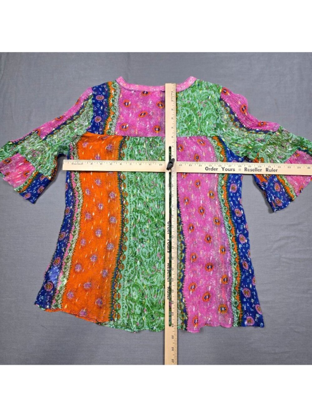 Akemi & Kin Anthropologie S Boho Top Floral Smocked Pullover Semi-Sheer - Picture 4 of 4